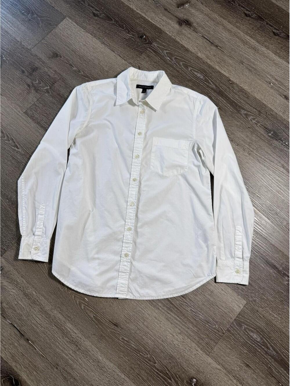 Banana Republic Shirt Mens Small White Button Down Long Sleeve Tech Stretch Slim